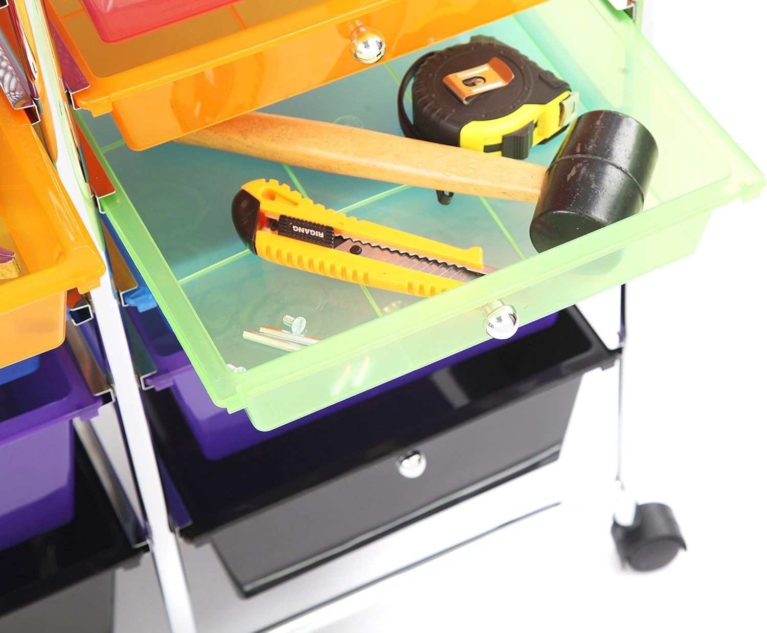 image:imageFinnhomy 12 Drawer Organizer Cart Utility Cart Rolling Storage Cart Smoke Drawer Studio Trolley Office Suppliers for Home School Beauty Salon Storage