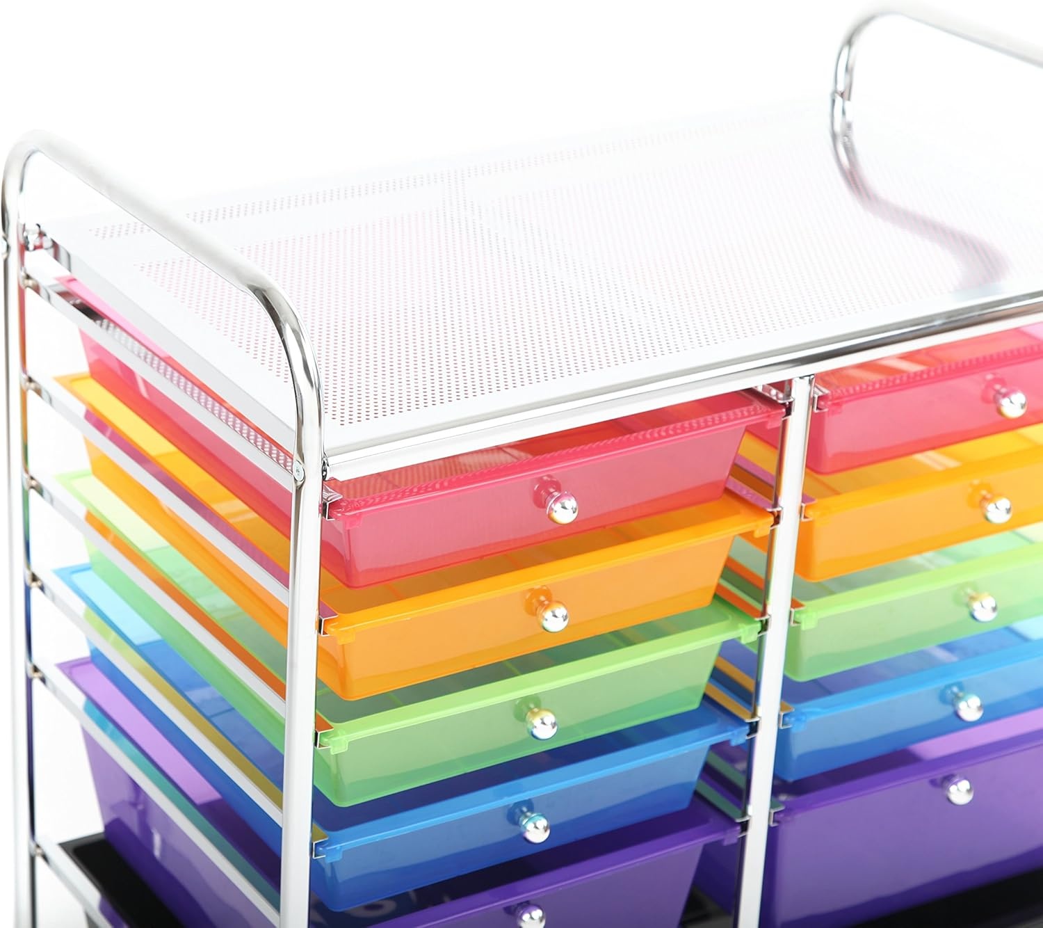 image:imageFinnhomy 12 Drawer Organizer Cart Utility Cart Rolling Storage Cart Smoke Drawer Studio Trolley Office Suppliers for Home School Beauty Salon Storage