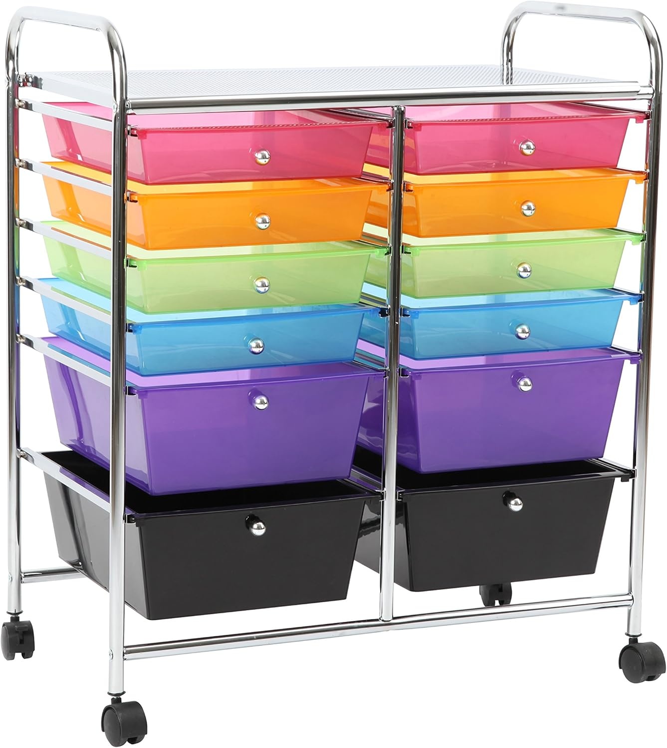 image:imageFinnhomy 12 Drawer Organizer Cart Utility Cart Rolling Storage Cart Smoke Drawer Studio Trolley Office Suppliers for Home School Beauty Salon Storage