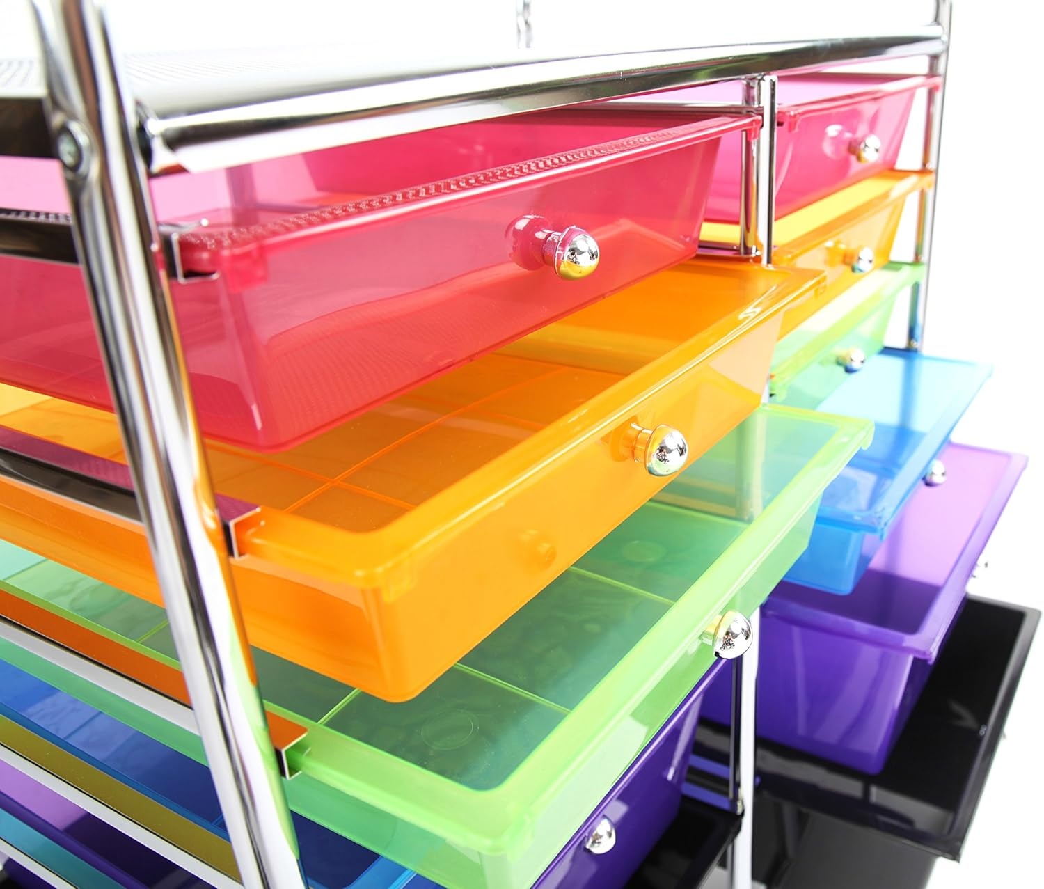 image:imageFinnhomy 12 Drawer Organizer Cart Utility Cart Rolling Storage Cart Smoke Drawer Studio Trolley Office Suppliers for Home School Beauty Salon Storage