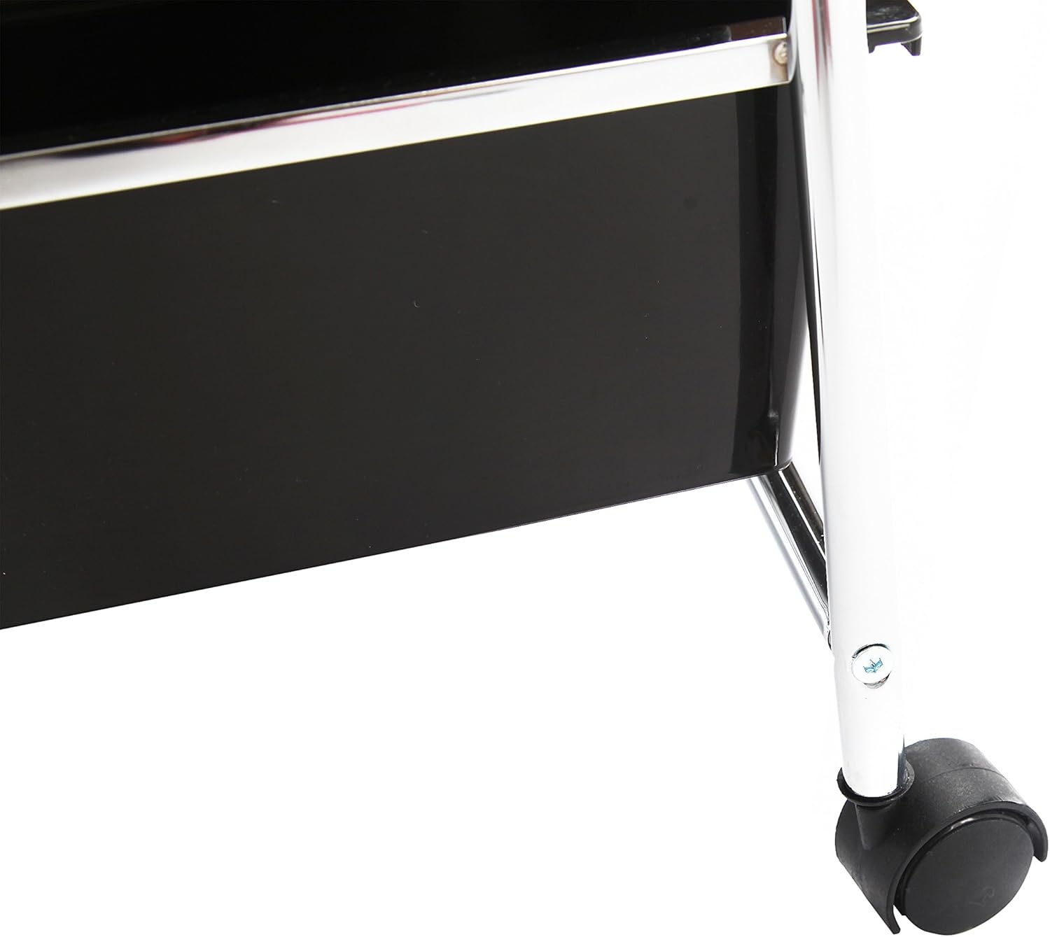 image:imageFinnhomy 12Drawer Plastic Portable Mobile Organizer MultiPurpose Utility Double Rolling Storage Cart Bright Chrome Metal Frame and Smoke Drawer Studio Trolley