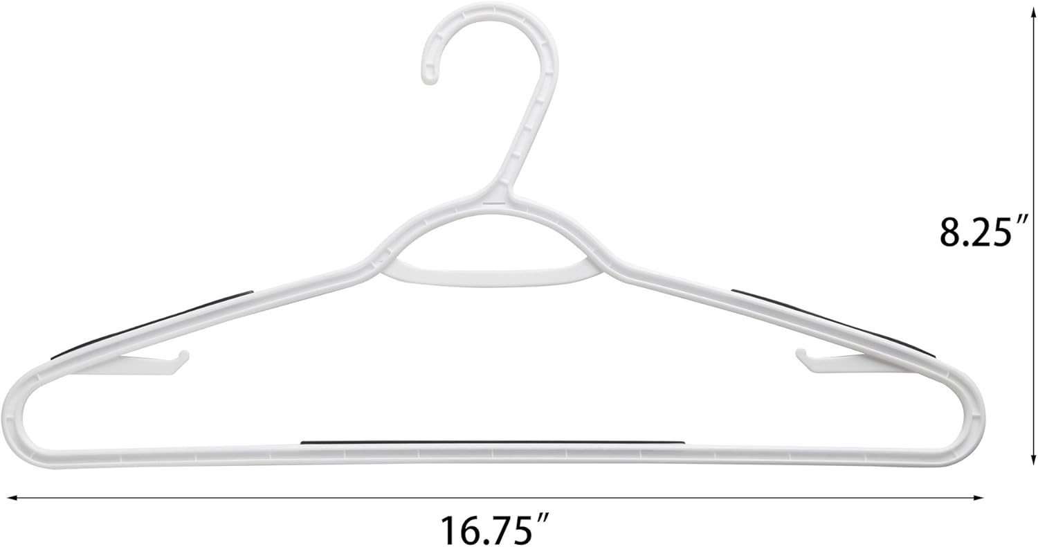 image:imageFinnhomy 50 Pack Plastic Hangers Clothes Hangers with NonSlip Pads Space Saving Easy Slide Organizer Clothes Hanger for Bedroom Closet Wardrobe Great for Shirts Pants Scarves