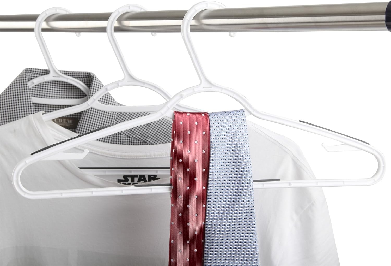image:imageFinnhomy 50 Pack Plastic Hangers Clothes Hangers with NonSlip Pads Space Saving Easy Slide Organizer Clothes Hanger for Bedroom Closet Wardrobe Great for Shirts Pants Scarves