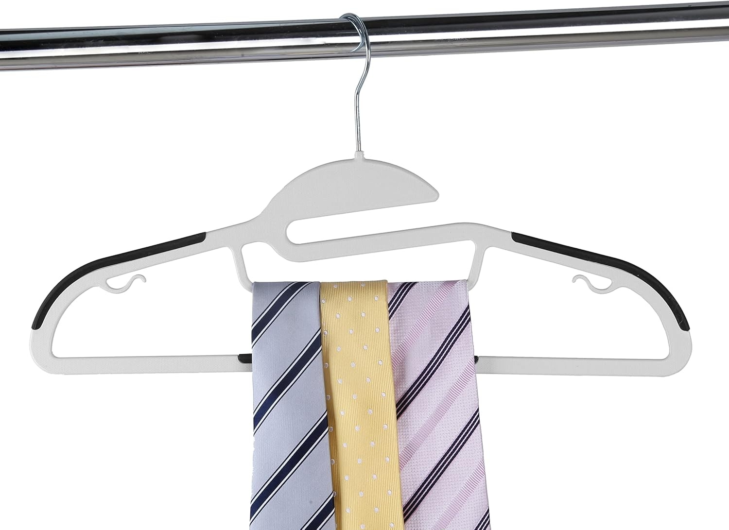 image:imageFinnhomy 50 Pack Plastic Hangers Heavy Duty Clothes Hangers with NonSlip Pads Space Saving Easy Slide Clothes Hanger for Closet Great for Shirts Pants Scarves Strong Enough for CoatWhite