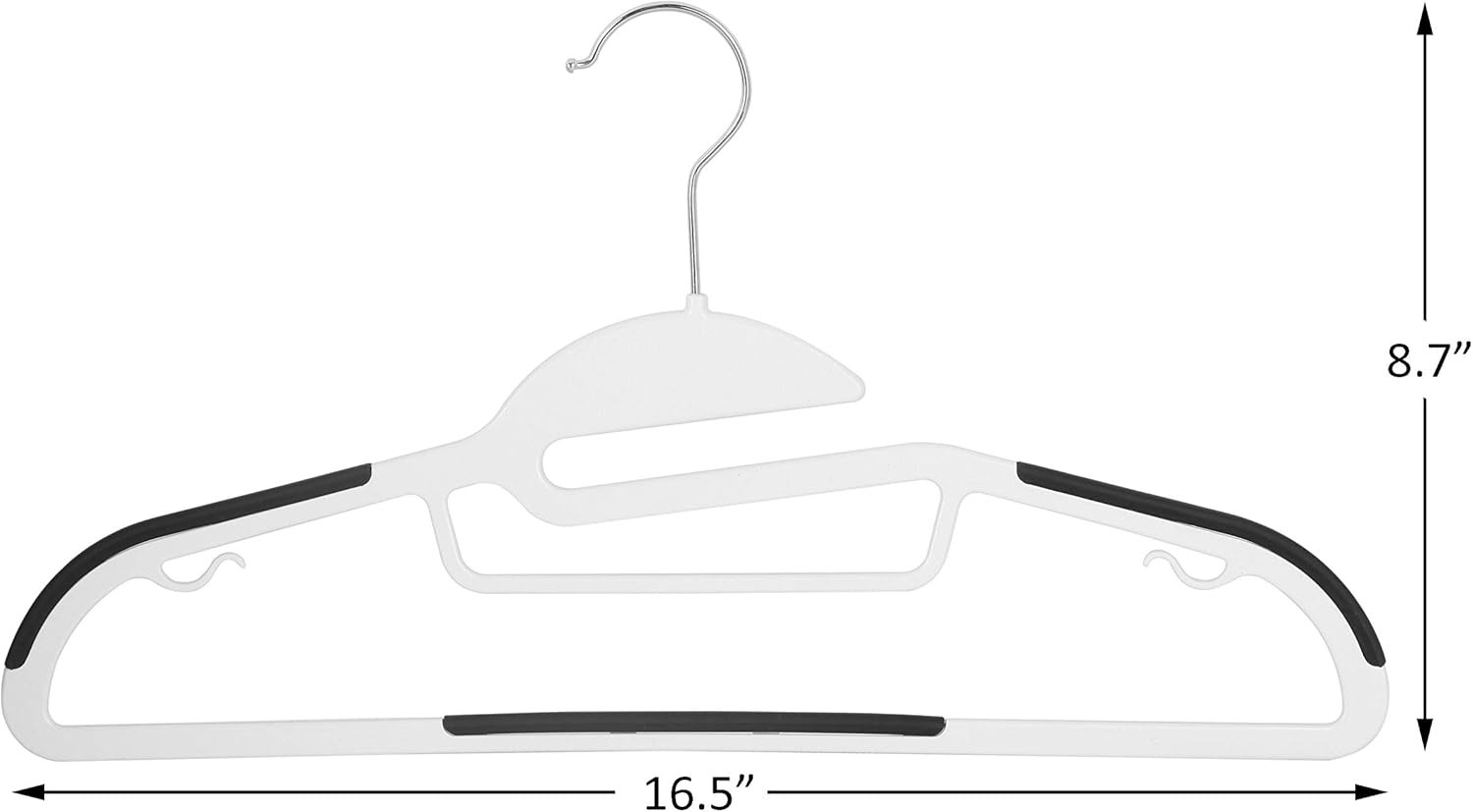 image:imageFinnhomy 50 Pack Plastic Hangers Heavy Duty Clothes Hangers with NonSlip Pads Space Saving Easy Slide Clothes Hanger for Closet Great for Shirts Pants Scarves Strong Enough for CoatWhite