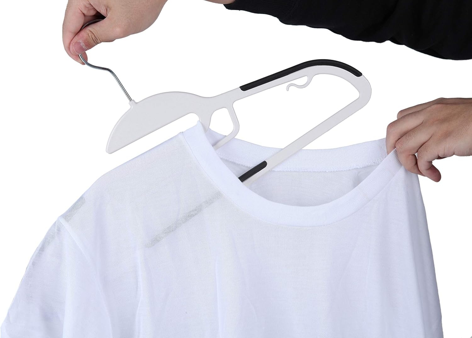 image:imageFinnhomy 50 Pack Plastic Hangers Heavy Duty Clothes Hangers with NonSlip Pads Space Saving Easy Slide Clothes Hanger for Closet Great for Shirts Pants Scarves Strong Enough for CoatWhite