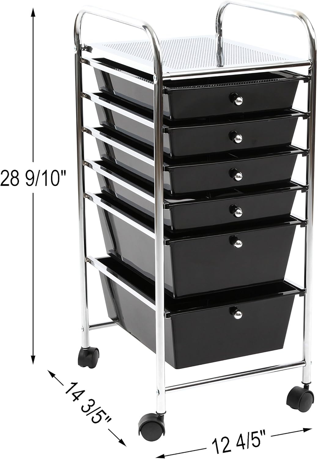 image:imageFinnhomy 6 Drawer Rolling Cart Organizer Storage Cart with Drawers Utility Cart for School Office Home Beauty Salon Storage Smoke