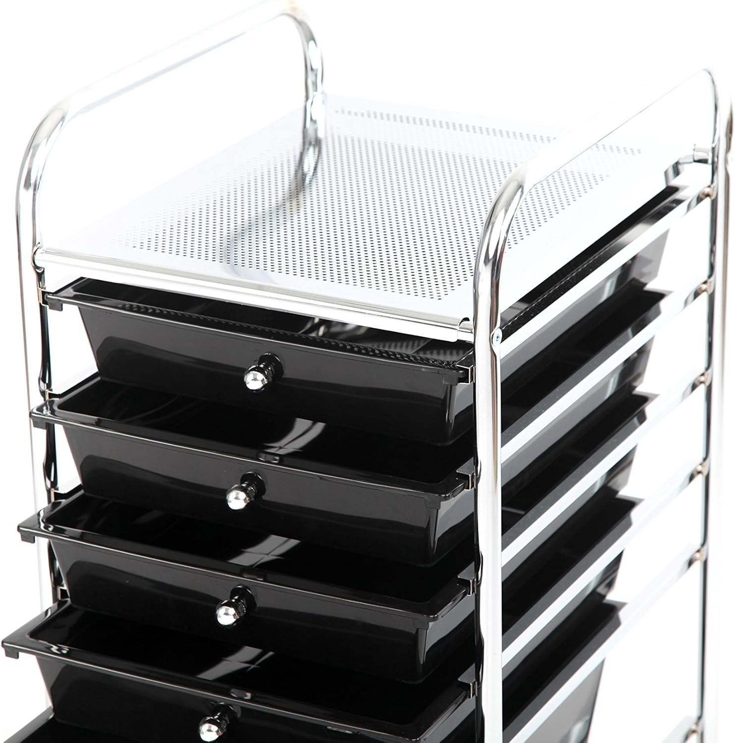 image:imageFinnhomy 6 Drawer Rolling Cart Organizer Storage Cart with Drawers Utility Cart for School Office Home Beauty Salon Storage Smoke