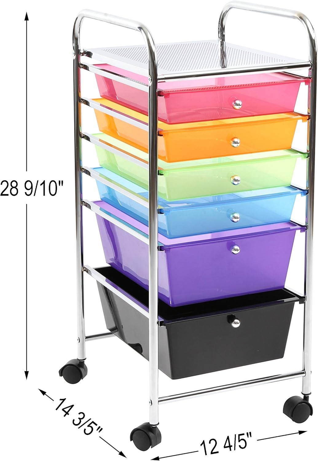 image:imageFinnhomy 6 Drawer Rolling Cart Storage Rolling Carts with SemiTransparent Mutli Color Drawers Organizer Cart for School Office Home Beauty SalonUtility Cart with Wheels