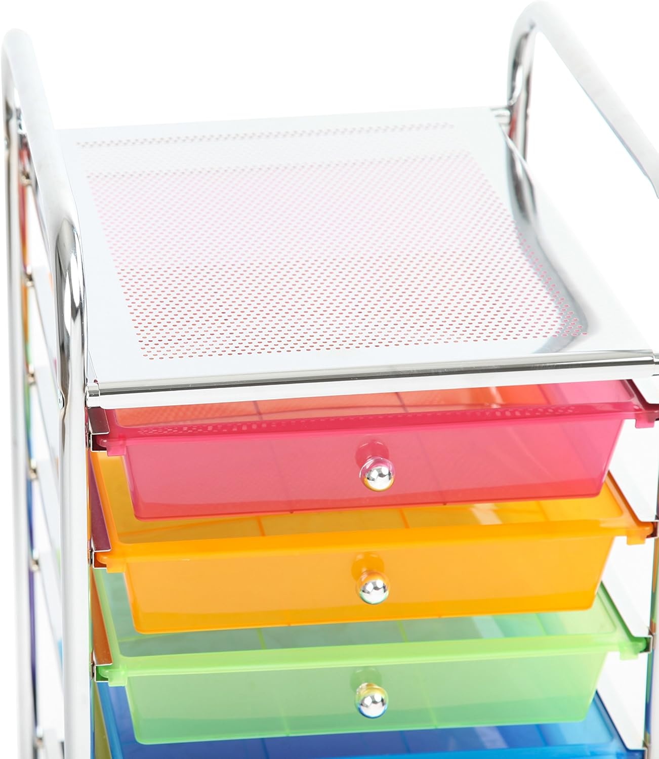 image:imageFinnhomy 6 Drawer Rolling Cart Storage Rolling Carts with SemiTransparent Mutli Color Drawers Organizer Cart for School Office Home Beauty SalonUtility Cart with Wheels