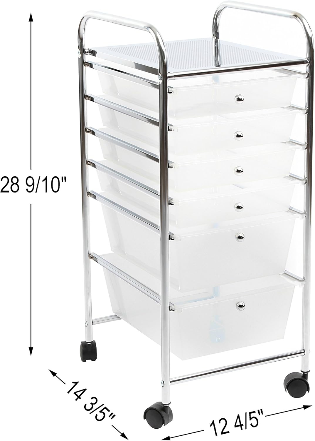 image:imageFinnhomy 6Drawer Rolling CartStorage Rolling Carts with SemiTransparent White Drawers Organizer Cart for School Office Home Beauty SalonUtility Cart with Wheels