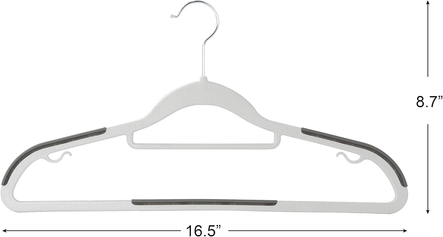 image:imageFinnhomy Bar Design Heavy Duty 50 Pack Plastic Hangers Clothes Hangers with NonSlip Pads Great for Shirts Pants Scarves Strong Enough for Coat GrayGray