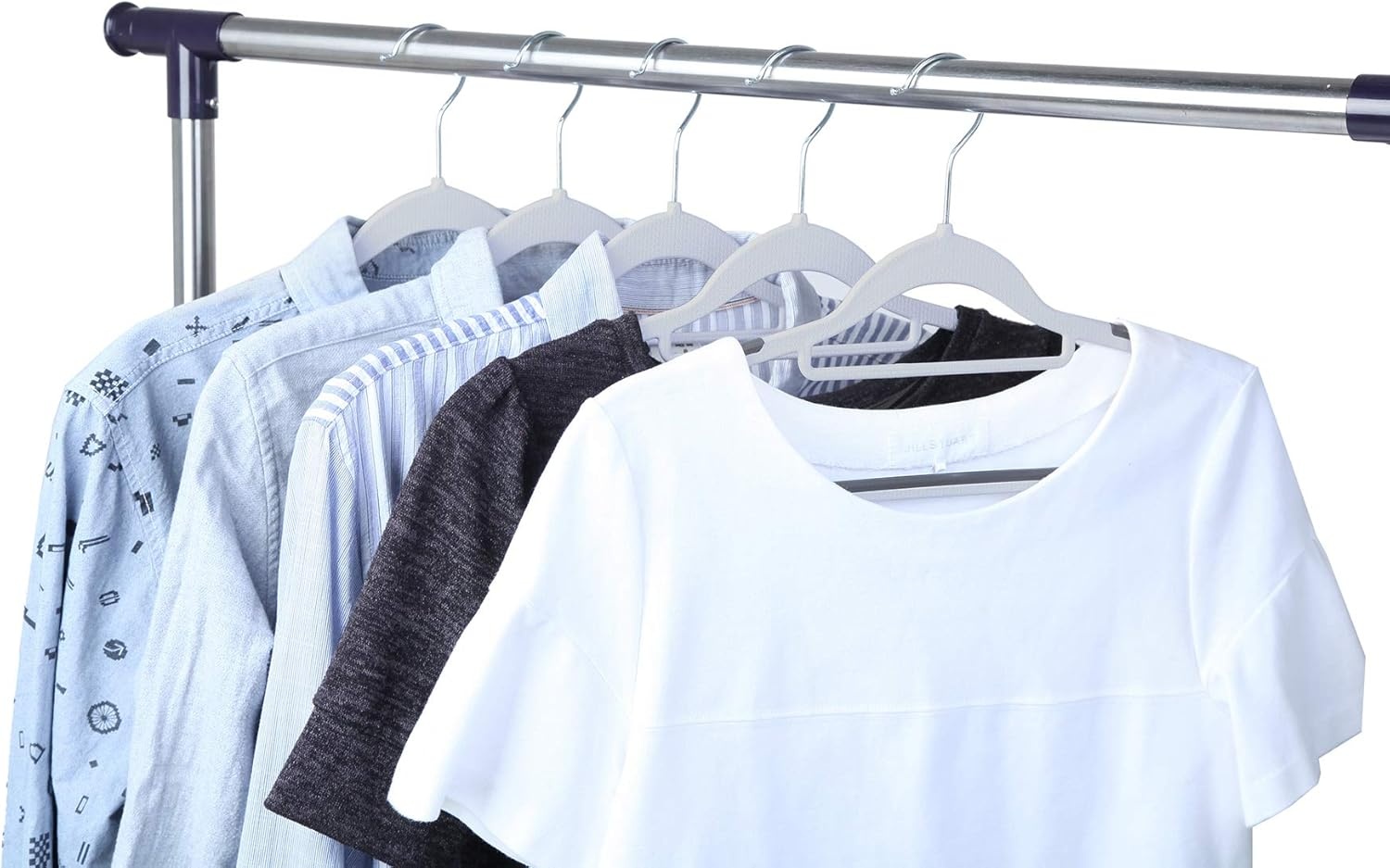 image:imageFinnhomy Bar Design Heavy Duty 50 Pack Plastic Hangers Clothes Hangers with NonSlip Pads Great for Shirts Pants Scarves Strong Enough for Coat GrayGray