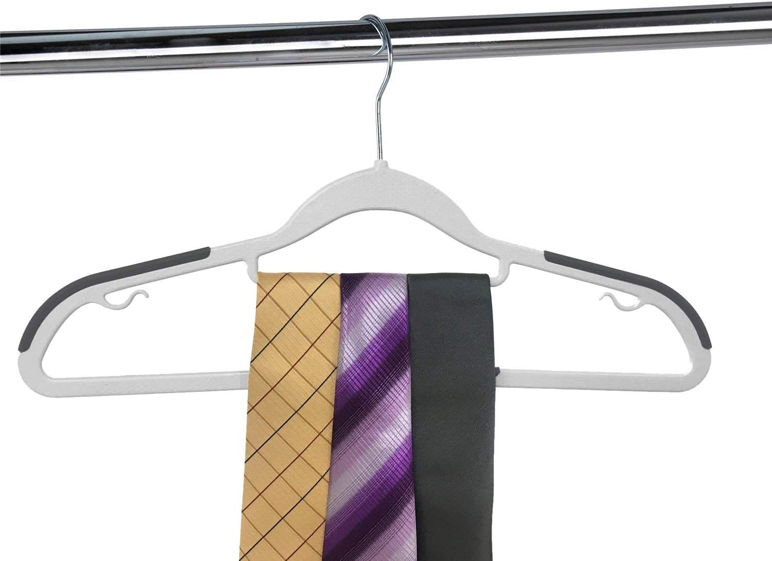image:imageFinnhomy Bar Design Heavy Duty 50 Pack Plastic Hangers Clothes Hangers with NonSlip Pads Great for Shirts Pants Scarves Strong Enough for Coat GrayGray