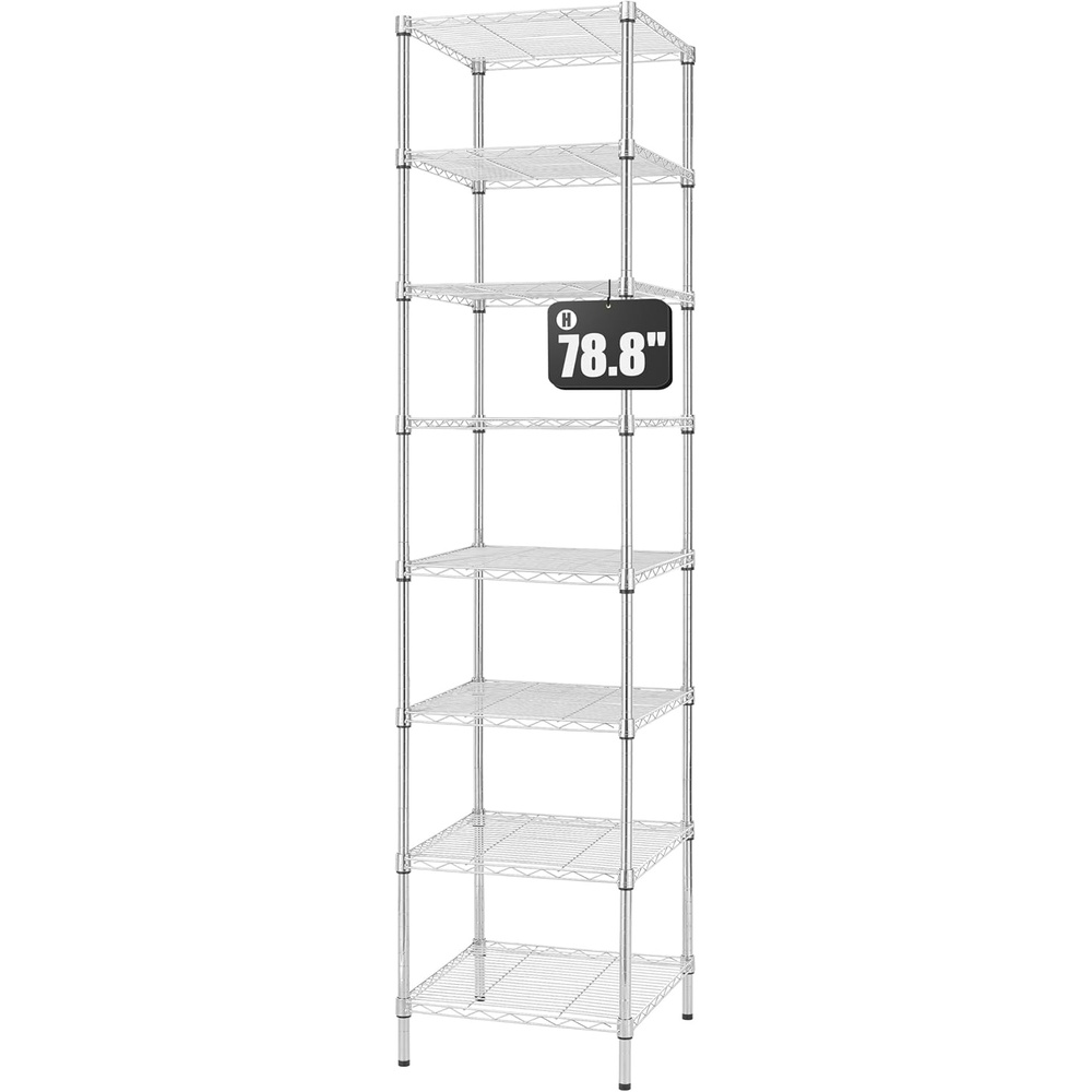 image:imageFinnhomy Heavy Duty 5 Tier Wire Shelving Unit 18x18x59inches 5 Shelves Storage Rack Metal Shelving with Thicken Steel Tube NSF Certified Chrome788HChrome