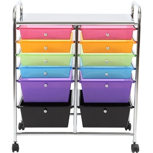 image:imageFinnhomy 12 Drawer Organizer Cart Utility Cart Rolling Storage Cart Smoke Drawer Studio Trolley Office Suppliers for Home School Beauty Salon Storage