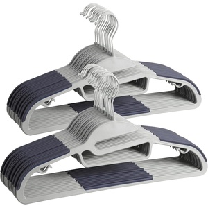 image:imageFinnhomy 50 Pack Plastic Hangers Heavy Duty Clothes Hangers with NonSlip Pads Space Saving Easy Slide Clothes Hanger for Closet Great for Shirts Pants Scarves Strong Enough for CoatGray