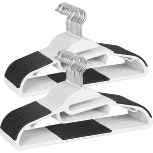 image:imageFinnhomy 50 Pack Plastic Hangers Heavy Duty Clothes Hangers with NonSlip Pads Space Saving Easy Slide Clothes Hanger for Closet Great for Shirts Pants Scarves Strong Enough for CoatWhite