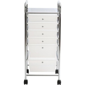 image:imageFinnhomy 6Drawer Rolling CartStorage Rolling Carts with SemiTransparent White Drawers Organizer Cart for School Office Home Beauty SalonUtility Cart with Wheels