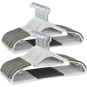 image:imageFinnhomy Bar Design Heavy Duty 50 Pack Plastic Hangers Clothes Hangers with NonSlip Pads Great for Shirts Pants Scarves Strong Enough for Coat GrayGray