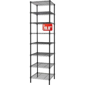 image:imageFinnhomy Heavy Duty 5 Tier Wire Shelving Unit 18x18x59inches 5 Shelves Storage Rack Metal Shelving with Thicken Steel Tube NSF Certified Chrome788HBlack