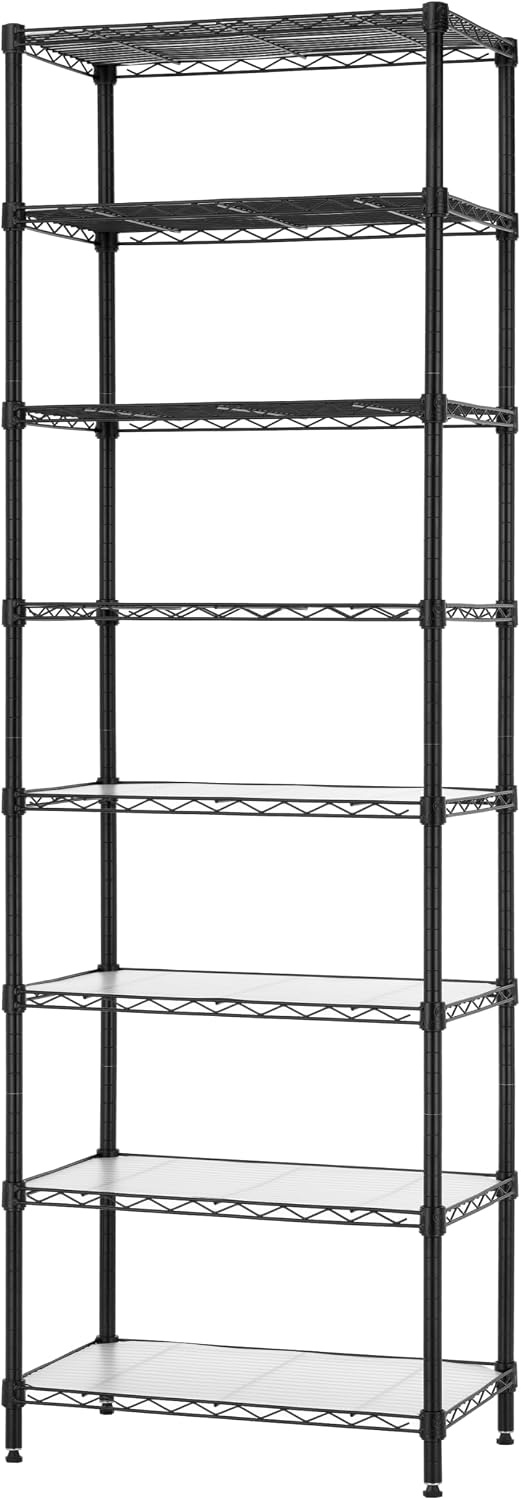 image:imageFinnhomy 6Tier Wire Shelving Unit Adjustable Steel Wire Rack Shelving 6 Shelves Steel Storage Rack or Two 3 Tier Shelving Units with PE mat and Stable Leveling Feet NSF Certified ChromeBlack