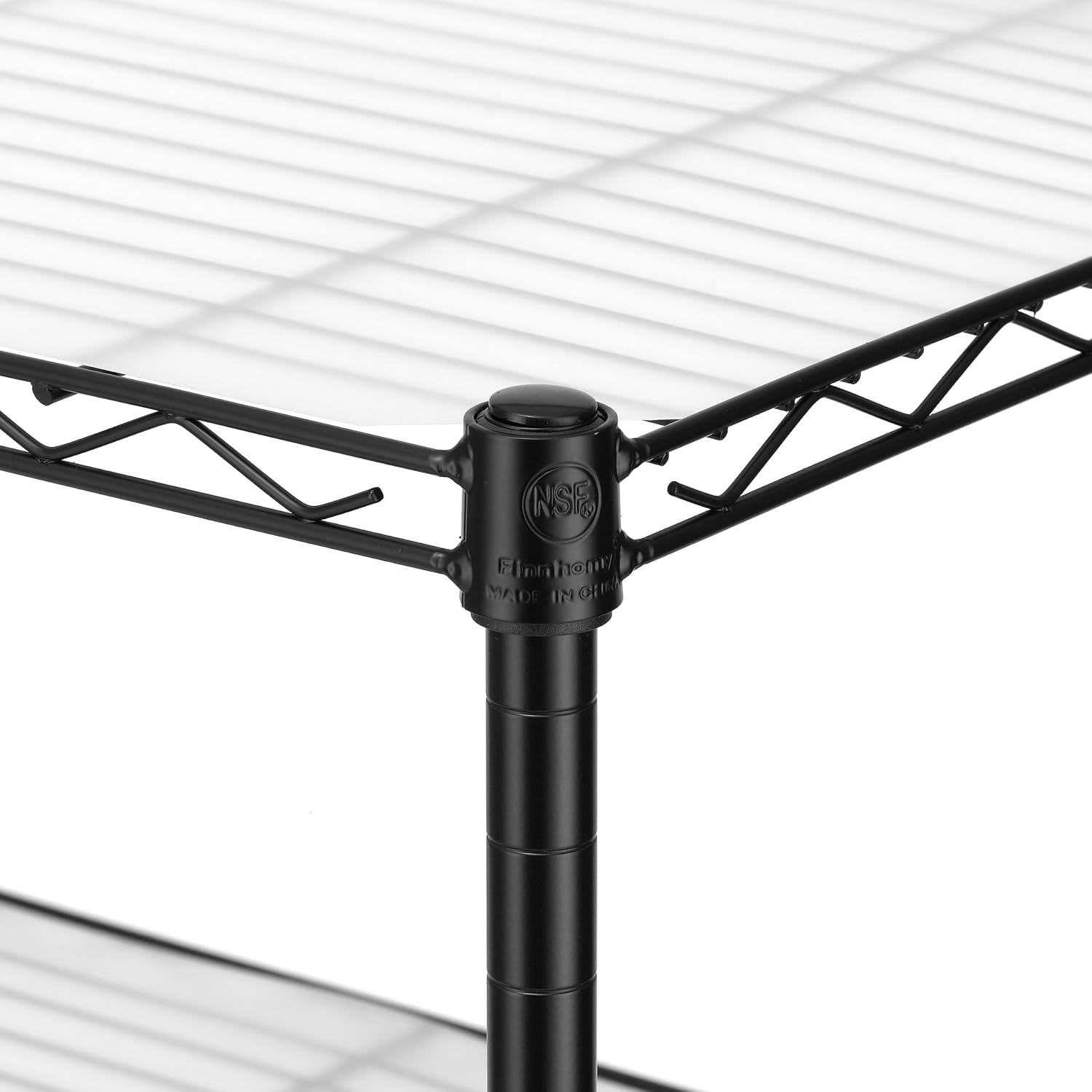 image:imageFinnhomy 6Tier Wire Shelving Unit Adjustable Steel Wire Rack Shelving 6 Shelves Steel Storage Rack or Two 3 Tier Shelving Units with PE mat and Stable Leveling Feet NSF Certified ChromeBlack