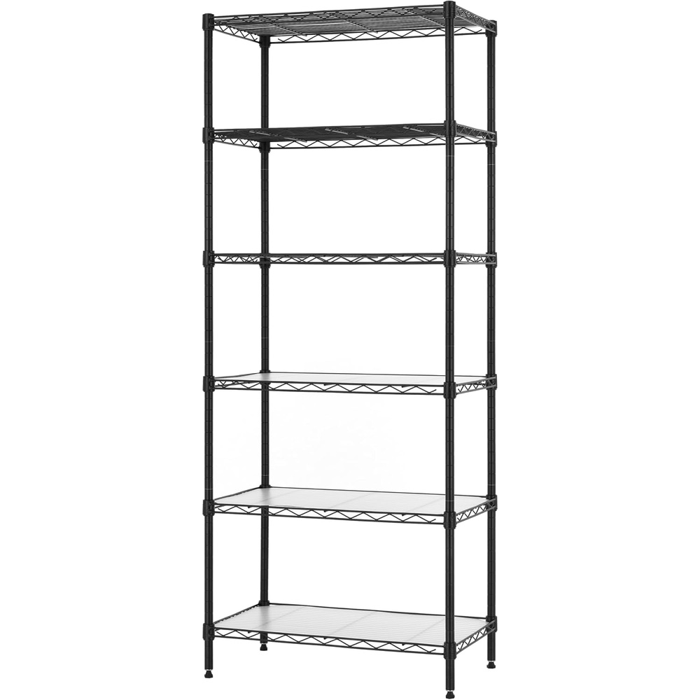 image:imageFinnhomy 6Tier Wire Shelving Unit Adjustable Steel Wire Rack Shelving 6 Shelves Steel Storage Rack or Two 3 Tier Shelving Units with PE mat and Stable Leveling Feet NSF Certified ChromeBlack